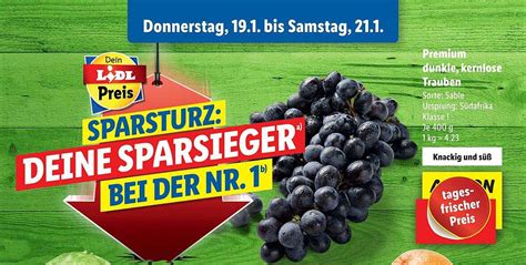 Premium Dunkle Kernlose Trauben Angebot Bei Lidl Prospekte De