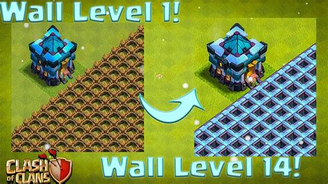 Clash Of Clans Wall Level 1 To Wall Level 14 Townhall 13