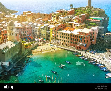 Vernazza Italy Sunset Sea Boats Hi Res Stock Photography And Images Alamy