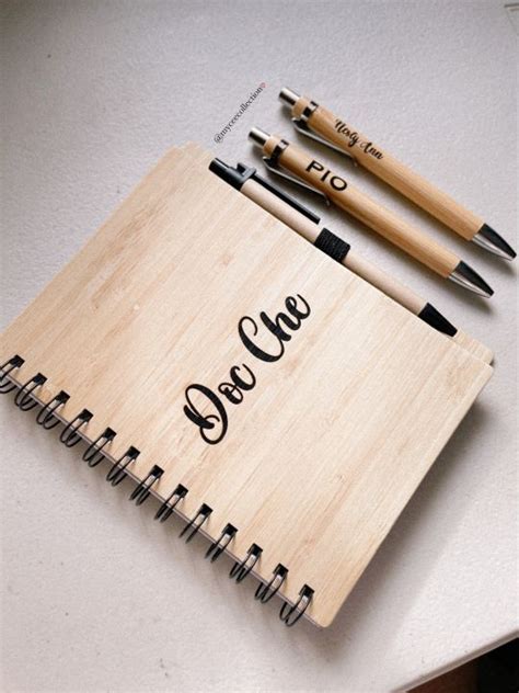 Personalized Laser Engrave Bamboo Notebook With Pen Lazada PH