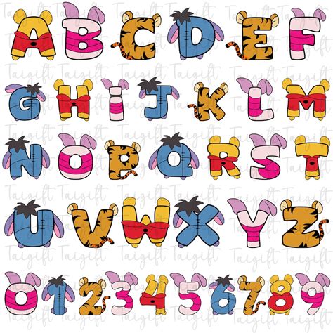 Winnie The Pooh Doodle Alphabet Pooh Bear Alphabet Cartoon Character