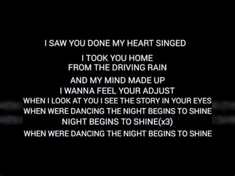 Night Begins To Shine Lyrics YouTube