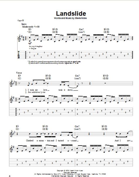 Landslide Guitar Tab Play Along ZZounds