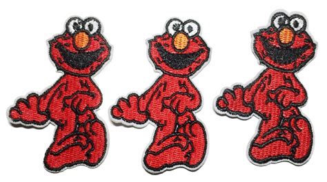 ️ Sesame Streets Elmo Full Figure Embroidered Patch Set Of 3 Patches 🔥