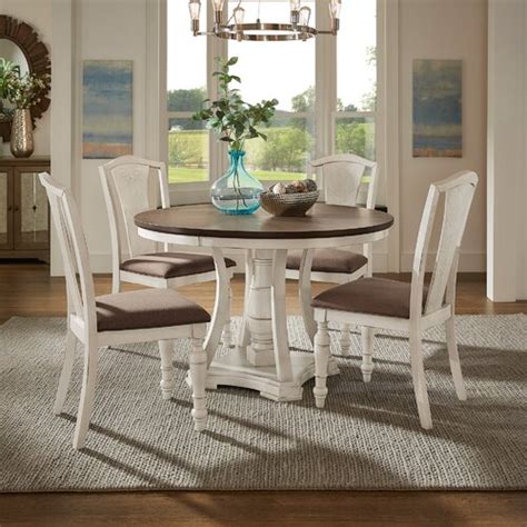 Laurel Foundry Modern Farmhouse Harry 5 Piece Pedestal Dining Set