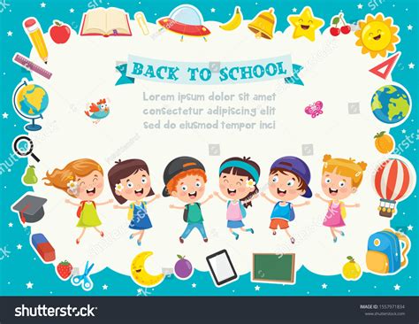 colorful template cute children stock vector royalty
