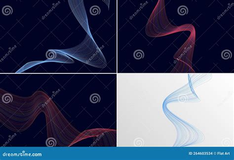 Enhance Your Design With This Set Of Abstract Waving Line Vector