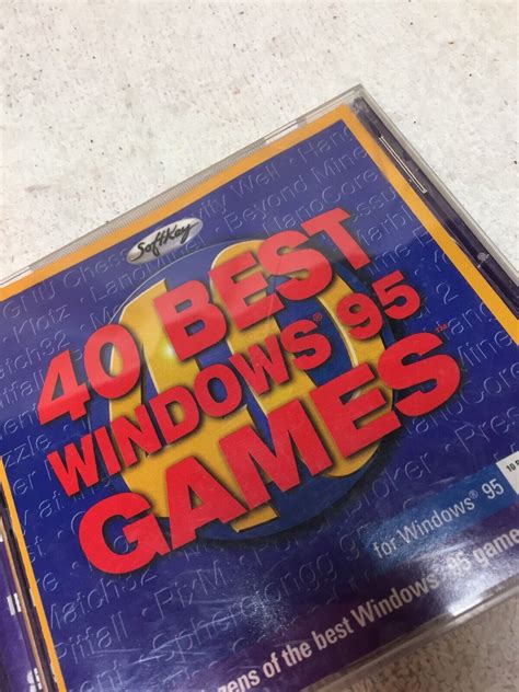 1996 Softkey 40 Best Windows 95 Games Pc Cd Vintage Old Good Condition