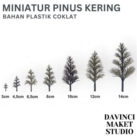 Jual Miniatur Pohon Pinus Kering Monokrom Coklat Cemara Plastik Satuan