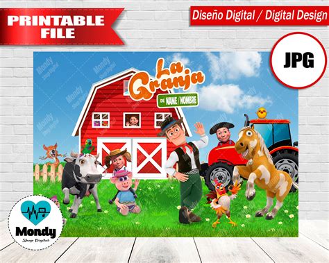 La Granja De Zen N Dise Os Digitales Tel N De Fondo Fiesta Etsy M Xico