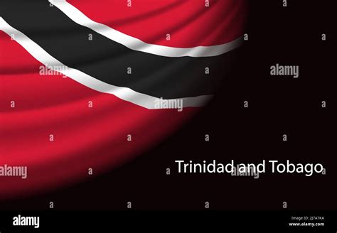 Wave Flag Of Trinidad And Tobago On Dark Background Banner Or Ribbon Vector Template For