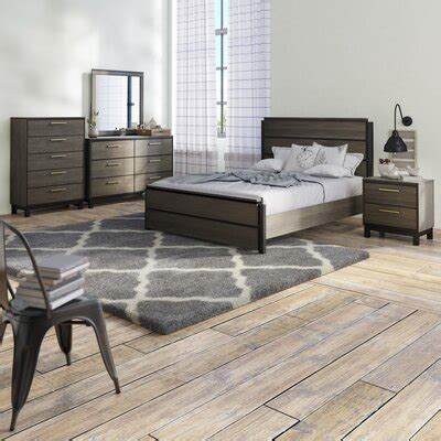 Gracie Oaks Mandy Wood Panel Piece Bedroom Set Size King Wood