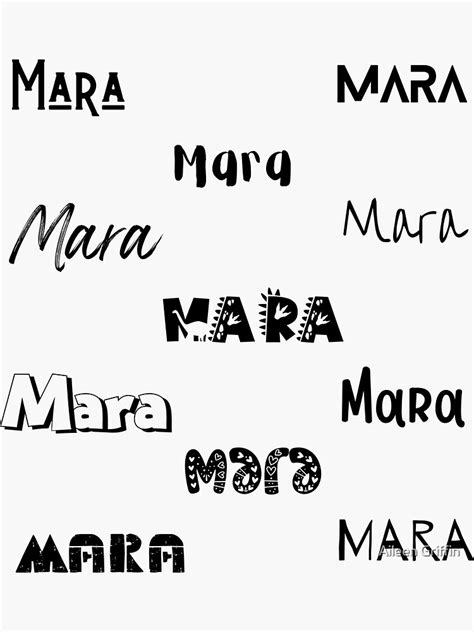 Mara Stickers In 10 Different Fonts Sticker For Sale By Magleen