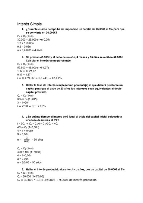 Ejercicios repaso CCDDDDDDDD Interés Simple 1 Durante cuánto