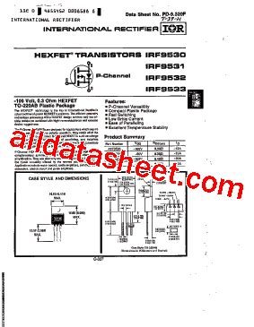 IRF9530 Datasheet PDF International Rectifier