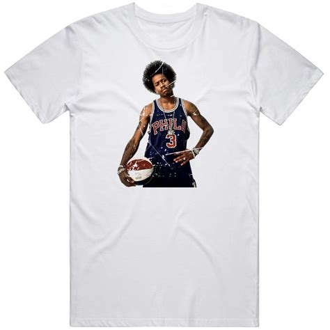 Allen Iverson Afro Legend Philadelphia Basketball Fan Distressed T Shi ...