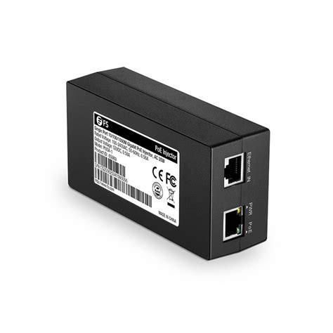 Single Port 10/100/1000M Gigabit PoE Injector, PoE Port @ 35W - FS.com