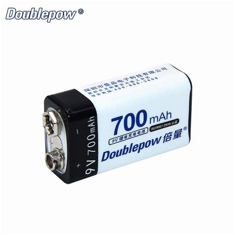 Doublepow Baterai 9v Rechargeable Battery Lithium 700 Mah 1pcs Dp 9v7