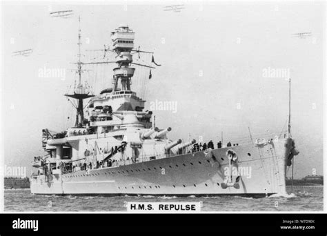 Royal Navy Battlecruiser Hms Repulse Black And White Stock Photos