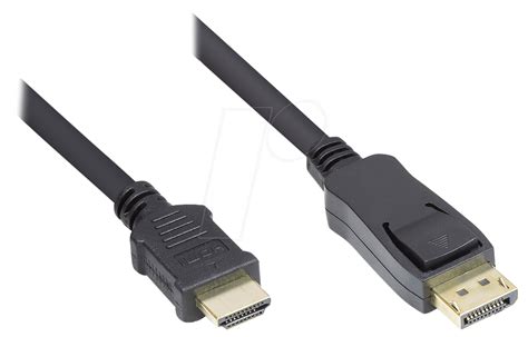 GC DP-HDMI3: Cable DisplayPort 1.2 > HDMI, black, 3m at reichelt elektronik