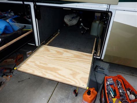 Rv Now With Jim Twamley Build Your Own Rv Slide Out Storage Tray Camper Storage Rv Camping