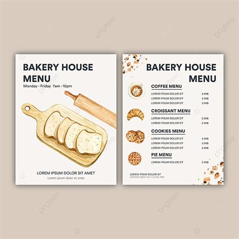 Bakery Menu Template Template Download On Pngtree