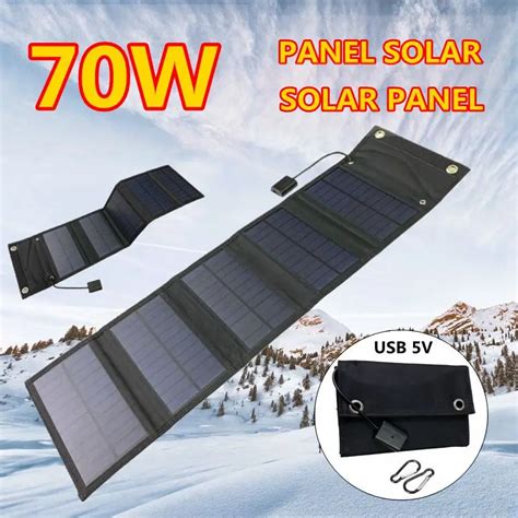 Painel solar dobrável 70w célula solar portátil dobrável usb de 5v