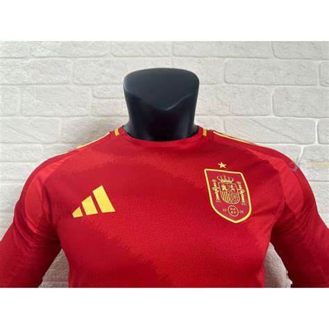 Camiseta España Primera Equipación Manga Larga Versión Jugador Eurocopa