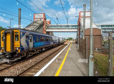A Scotrail Train Passing Through Prestwick International Railway