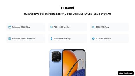 Huawei Nova Y61 Standard Edition Global Dual SIM TD LTE 128GB EVE LX9