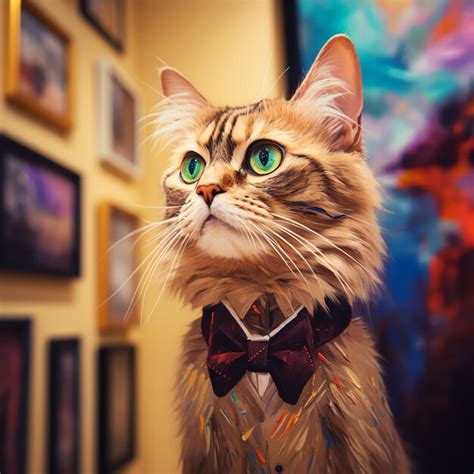 Premium Photo A Cat Wearing A Bow Tie