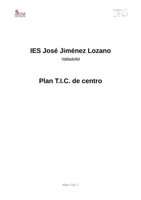 Pdf Plan T I C De Centro Iesjimenezlozano Centros Educa Jcyl