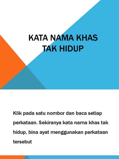 Kata Nama Khas Tak Hidup Tahun 5 Pdf