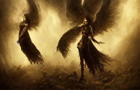 Dark Angel In The Style Of Bastien Lecouffe Deharme In Stable