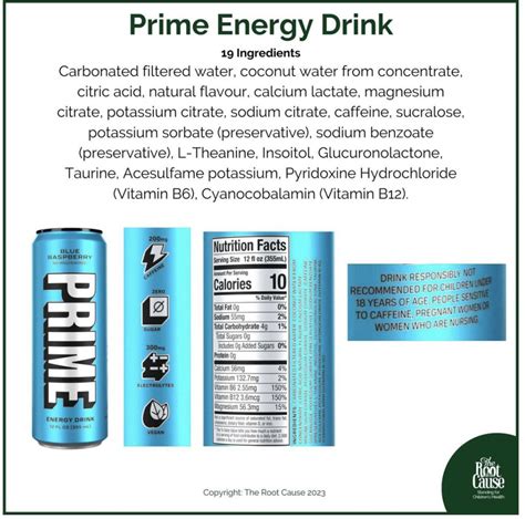 Prime Energy Drink Nutrition Facts