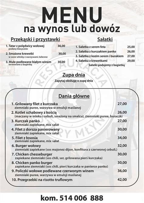 Menu At Restauracja Stary M Yn Restaurant Jarocin