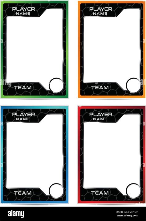 Soccer Player Trading Card Frame Border Template Design Stock Vector