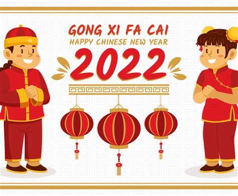 Couples Greeting Chinese New Year Gong Xi Fa Cai Vector Art And Graphics