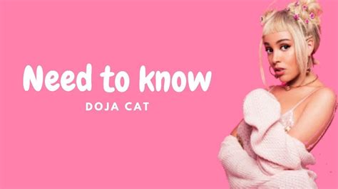 Doja Cat Need To Know Lyrics Youtube