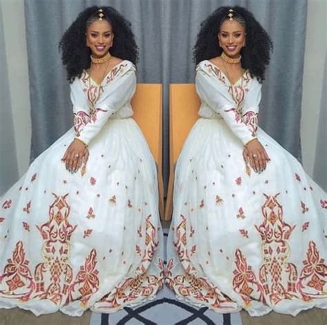 Glamorous Ethiopian Traditional Dress Habesha Kemis Eritrean Traditional Dress Wedding