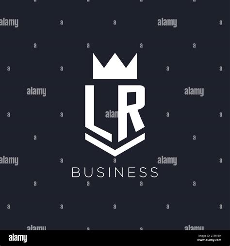 Lr Logo With Shield And Crown Initial Monogram Logo Design Ideas Stock