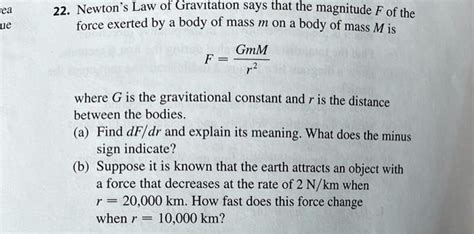 Solved Newton S Law Of Gravitation Says That The Magnitude F Of