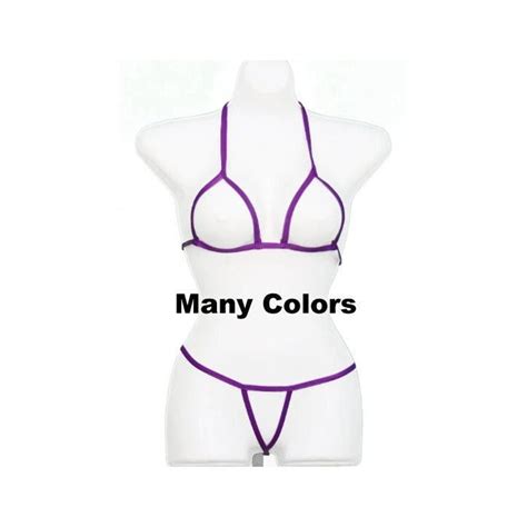 Absolutely Nothing Bikini Set No Cup Open Shown In Purple Other Colors Available Etsy