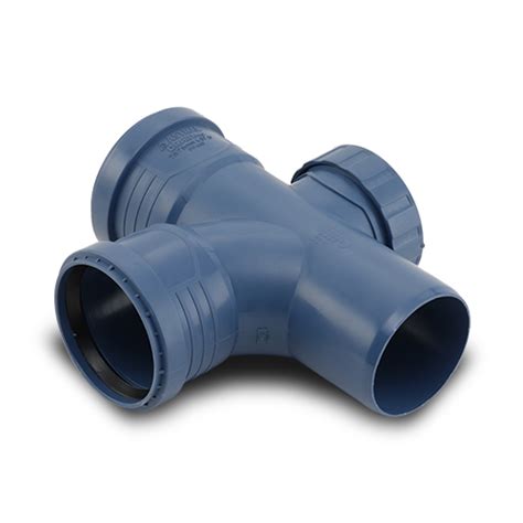 Evolve Ring Seal Drainpro Acoustic Pipe Swept Tee With Door Blue Evolve Bathrooms