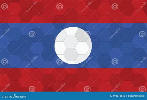 Laos Flag Illustration Futuristic Lao Flag Graphic With Abstract Hexagon Background Vector