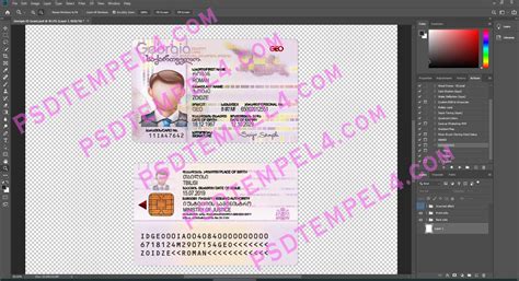 Georgia Id Card Template Psd Fake Fully Editable High Quality