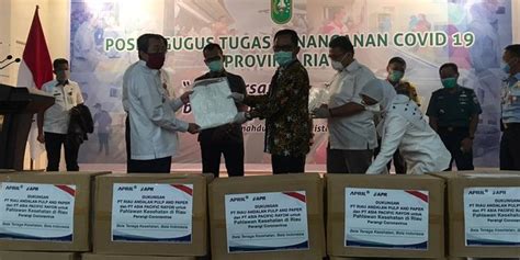 Gugus Tugas Covid 19 Riau Dapat Bantuan Ratusan Ribu APD Dari RAPP Dan