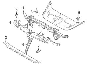 2015 2018 Porsche Cayenne Radiator Support Access Cover 958 556 806 20