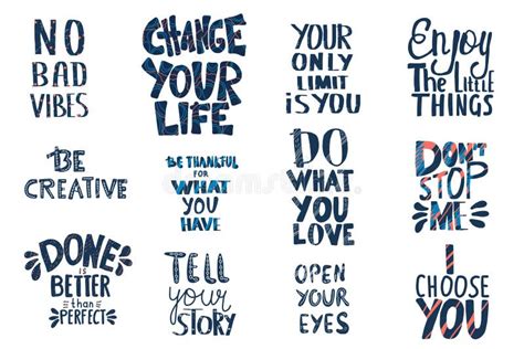 Set Of Sticker Quotes Vector Text Illustration Stock Vector