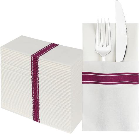 Nogis Disposable Dinner Napkins Cloth Like With Built In Flatware